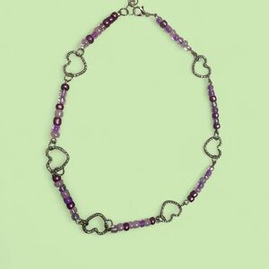 Charming Purple Heart Necklace